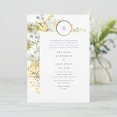 ワイルドフラワーエレガント春ボホパンパ結婚ス 招待状 (スタンド正面)