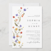 ワイルドフラワーエレガント春ミニマ結婚リスト 招待状 (正面)