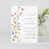 ワイルドフラワーエレガント春ミニマ結婚リスト 招待状 (スタンド正面)