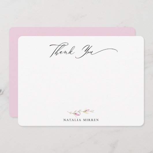 ワイルドフラワーエレガント植物学フローラありがとう ノートカード (正面/裏面)