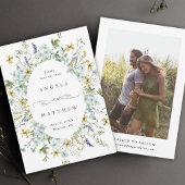 ワイルドフラワーエレガント楕円形フレーム結婚の写真 セーブザデート