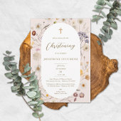 ワイルドフラワーエレガント楕円形フレーム《キリスト教》洗礼式や命名式 招待状