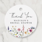 ワイルドフラワーエレガント牧草地ブライダルシャワーサンキュー フェイバータグ (正面)