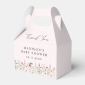 ワイルドフラワーエレガント牧草地赤面ピンク赤ちゃんシャワー フェイバーボックス (正面サイド)