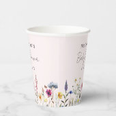 ワイルドフラワーエレガント牧草地赤面ピンク赤ちゃんシャワー 紙コップ (右)