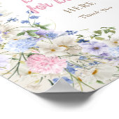 ワイルドフラワーエレガント牧草地赤面ブックのベビー ポスター (角)