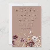 ワイルドフラワーエレガント秋の結婚式 招待状 (正面)