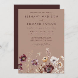 ワイルドフラワーエレガント秋の結婚式 招待状