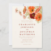 ワイルドフラワーエレガント秋の結婚式 招待状 (正面)