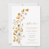 ワイルドフラワーエレガント秋インラブブライダルシャワー 招待状 (正面)