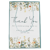 ワイルドフラワーエレガント結婚の感謝 ミディアムペーパーバッグ (正面)