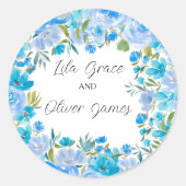 ワイルドフラワーエレガント結婚式招待状 ラウンドシール (正面)