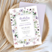 ワイルドフラワーエレガント誕生日招待状 招待状