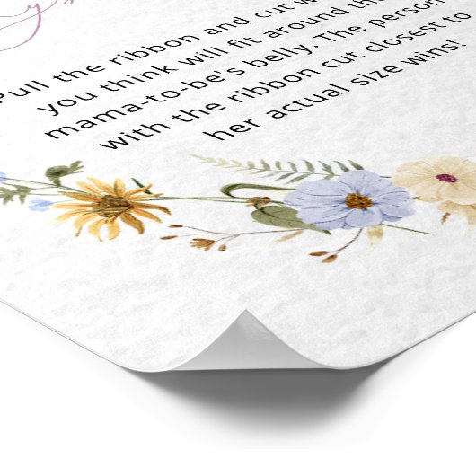 ワイルドフラワーエレガント赤ちゃんシャワーゲームポスター ポスター (角)