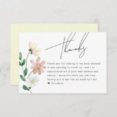 ワイルドフラワーエレガント赤ちゃんシャワーフローラありがとう エンクロージャーカード (正面/裏面)
