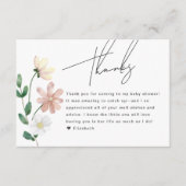 ワイルドフラワーエレガント赤ちゃんシャワーフローラありがとう エンクロージャーカード (正面)