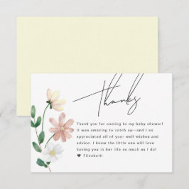ワイルドフラワーエレガント赤ちゃんシャワーフローラありがとう エンクロージャーカード