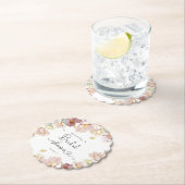 ワイルドフラワーエレガント赤面ピンクブライダルシャワー ペーパーコースター (インサイチュ)