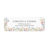 ワイルドフラワーエレガント開花のアドレ結婚ス ラベル (正面)