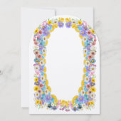 ワイルドフラワーエレガント開花イエローエレガンス結婚ズ 招待状 (裏面)