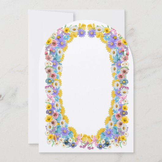 ワイルドフラワーエレガント開花イエローエレガンス結婚ズ 招待状 (裏面)