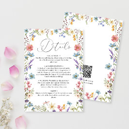 ワイルドフラワーエレガント開花QRコードの結婚詳細 エンクロージャーカード