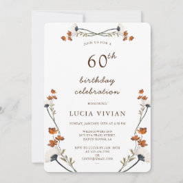 ワイルドフラワーエレガント60王室の誕生日パーティー 招待状