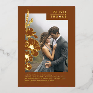 ワイルドフラワーエレガント・テラ結婚コッタの写真 箔招待状