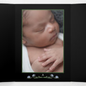 ワイルドフラワーエレガント、3フォトコラージュベビー誕生 三つ折り案内状 (内部中)