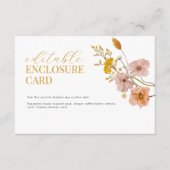 ワイルドフラワーエンクロージャカード、ガーデンパーティーテーマ エンクロージャーカード (正面)