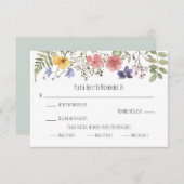 ワイルドフラワーエンクロージャRSVPカード 招待状 (正面/裏面)