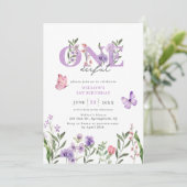 ワイルドフラワーオネダーフルフローラファースト誕生日 招待状 (スタンド正面)