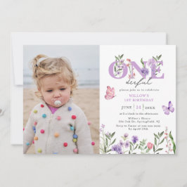 ワイルドフラワーオネダーフルフローラファースト誕生日 招待状