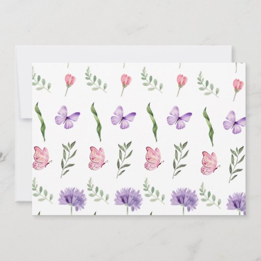 ワイルドフラワーオネダーフルフローラファースト誕生日 招待状 (裏面)