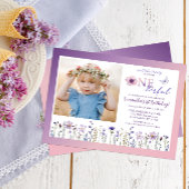 ワイルドフラワーオネダーフル1stバースデーフォト招待状 招待状