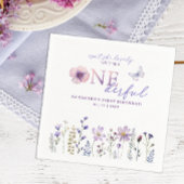 ワイルドフラワーオネダーフル1st誕生日パーティーナプキンス スタンダードカクテルナプキン