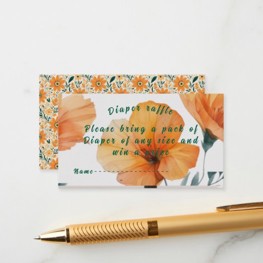 ワイルドフラワーオレンジの本ベビーエンクロージャカード エンクロージャーカード (正面/裏面インサイチュ)