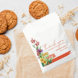 ワイルドフラワーオレンジイエローフローラ結婚披露宴 フェイバーバッグ