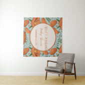 ワイルドフラワーオレンジポピー赤ちゃんシャワー タペストリー (インサイチュ(横))