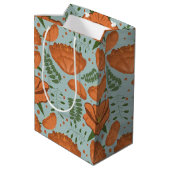 ワイルドフラワーオレンジポピー赤ちゃんシャワー ミディアムペーパーバッグ (裏面アングル)