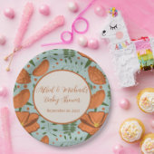 ワイルドフラワーオレンジポピー赤ちゃんシャワー| 春園 ペーパープレート (パーティー)