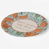 ワイルドフラワーオレンジポピー赤ちゃんシャワー| 春園 ペーパープレート (アングル)