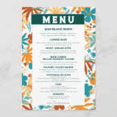 ワイルドフラワーオレンジランヌカルスデイジー結婚ティール(緑がかった色) メニュー (正面)