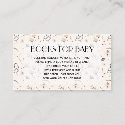 ワイルドフラワーオンアイボリーベビーブックリクエスト エンクロージャーカード (正面)