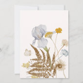 ワイルドフラワーオンクリーム結婚式招待状 招待状 (裏面)