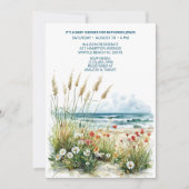 ワイルドフラワーオンザビーチベビーシャワー招待状 招待状 (正面)