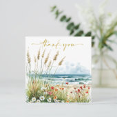 ワイルドフラワーオンザビーチベビーシャワー サンキューカード (スタンド正面)