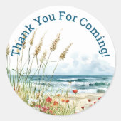 ワイルドフラワーオンザビーチベビーシャワー ラウンドシール (正面)