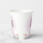 ワイルドフラワーオンダーフルバタフライ1st誕生日の好意 紙コップ (左)