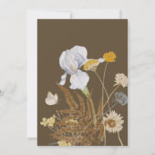 ワイルドフラワーオンブラウン結婚式招待状 招待状 (裏面)